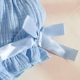 thumbnail image 4 of YWIYIUD Toddler Girl Clothes Baby Summer Outfit 3D Floral Flying Sleeve Ruffle Tank Tops Matching Cute Bow Shorts Outfits Set InfantClothing Set Baby Girl Clothes Gift Sky Blue 18-24 Months, 4 of 8