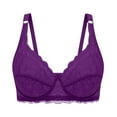 thumbnail image 4 of QATAINLAV Everyday Bras for Women Comfort Support Push Up No Underwire Bralettes Solid Color Plus Size Breathable Lace Bralette Purple 75B Holiday Sales, 4 of 5
