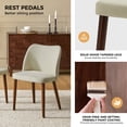 thumbnail image 3 of Modern Upholstered Dining Chairs Armless Side Chairs Set of 4 Curved Backrest Solid Wood Legs Dining Room Kitchen Ivory, 3 of 9