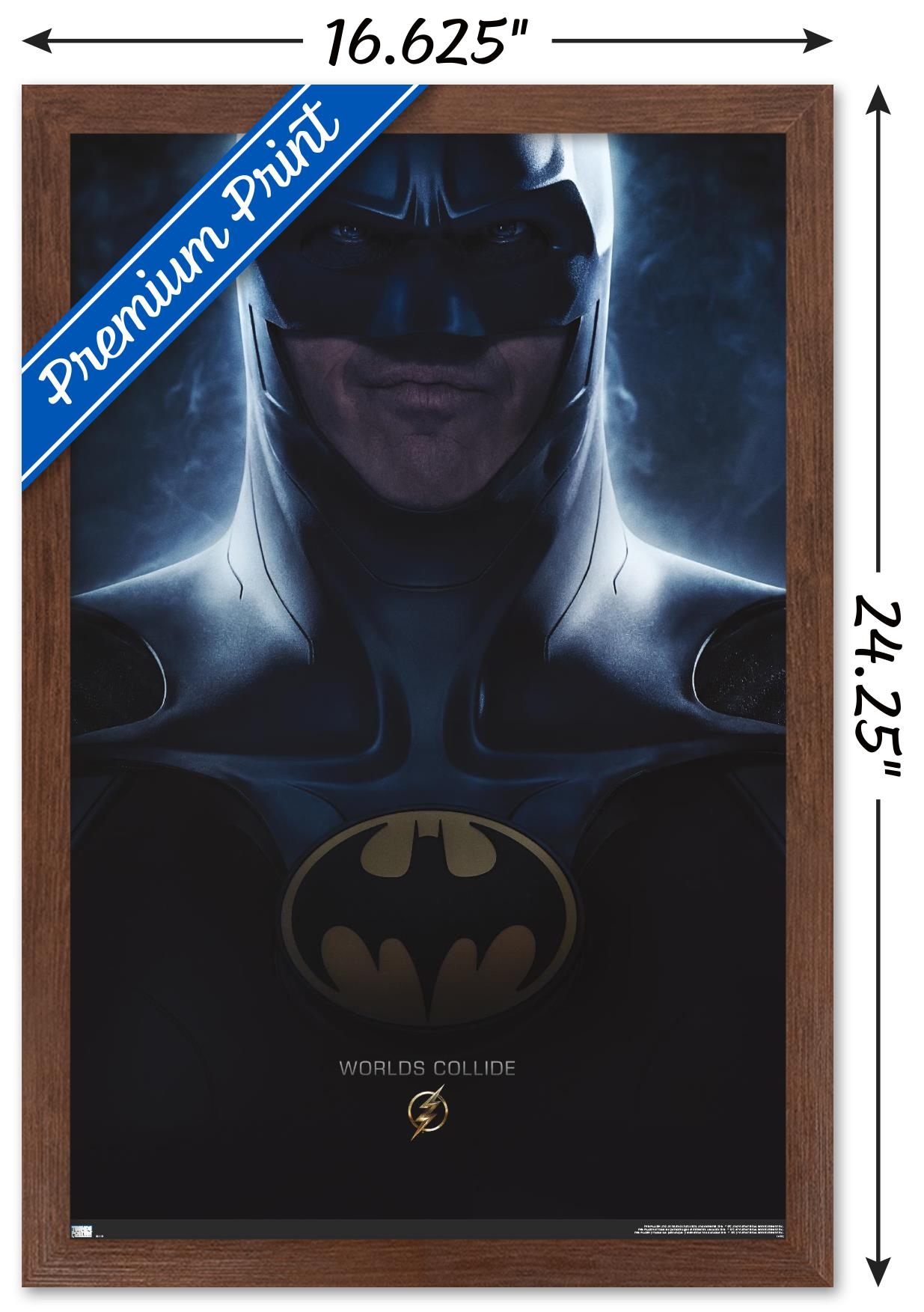 DC Comics Movie The Flash - Batman One Sheet Wall Poster, 14.725" x 22.375" Framed