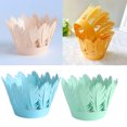 thumbnail image 3 of Bewildely 50 Uds. De cajas de papel para pasteles y magdalenas con taza hueca, envoltorios para decoración de cupcakes Herramientas y accesorios para hornear verde reflectante, 3 of 6