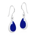 thumbnail image 2 of Elegant Teardrops of Blue Lapis Stone Inlay Sterling Silver Dangle Earrings, 2 of 5