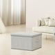 thumbnail image 5 of Caja de almacenamiento plegable de gran capacidad | Organizador de ropa de tela no tejida | Cesta plegable para guardarropa y hogar | Varios tamaños disponibles | Gris | Paquete de 1, 5 of 7