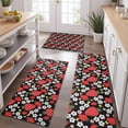 thumbnail image 2 of Red Strawberry Plants Flower Black Pattern Kitchen Rugs Sets Of 3,Kitchen Runner Rugs Non Skid Washable,Decorative Kitchen Floor Mats for Kitchen,Sink,Laundry,17"x30"+ 17"x47" + 17"x59", 2 of 6