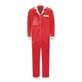 thumbnail image 7 of Family Silk Satin Christmas Pajamas Matching Sets Lightweight Long Sleeve Button down Shirt and Pants Xmas Pjs Jammies 2 Piece Soft Solid Holiday Sleepwear with Pocket Watermelon Red, 7 of 7