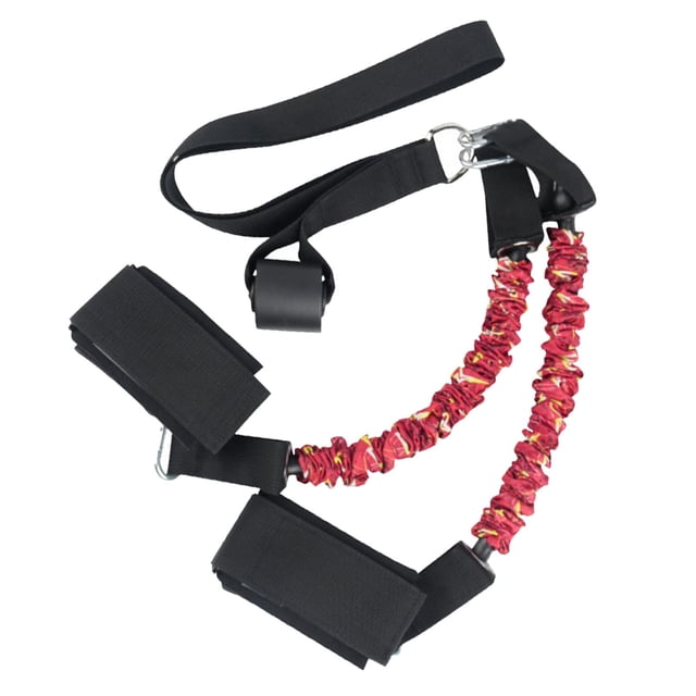 Banda de resistencia, cuerda de tracción, rueda abdominal, equipo de gimnasio para fitness y yoga. rojo 65cm