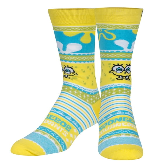 Odd Sox, Novelty Crew Socks Men, Women, Nickelodeon SpongeBob, Graphic Print, Large