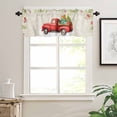 thumbnail image 7 of Winter Red Truck Kitchen Curtains and Valances Set, Cardinal Bird Linen Berry Pine Cones Rod Pocket Window Valance 18 Inch Window Curtain Panels for Living Room Bedroom Laundry, 27.5x24in, 3 Pieces, 7 of 7