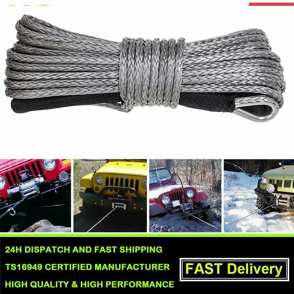 7000 LBs ATV SUV Recovery Replacement 50'X1/4"Dyneema Cable Synthetic Rope A5L6 