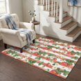 thumbnail image 6 of Washable Area Rugs 2.7x5 FT Rugs for Living Room Non-Slip Soft Non-Shedding Low-Profile Rectangle Fruits Green Palm Leaves Red Striped Large Rug Carpet for Bedroom Dining Room Home Decor, 6 of 8