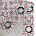 thumbnail image 4 of Ambesonne Abstract Grommet Curtain, Rhombus Style Petals, 50" x 84", Vermilion and Blue, 4 of 6