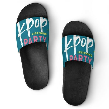 

GZHJMY Stylish Slides for Women Men Korean Kpop Listening Party Soft Flexible Slip-on Sandals Slippers