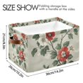 thumbnail image 4 of Yayeee 2 Pack Canvas Storage Basket with Handles for Shelves Fabric Bins Closet Organizer, Red Floral Pattern, 4 of 8