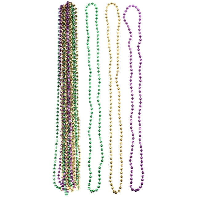 15pcs Colorful Beaded Necklaces Round Beads Necklace Festive Party Beading Necklaces