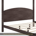 thumbnail image 6 of King Size Canopy Platform Bed with Headboard and Support Legs, Brown Wash, 6 of 10