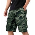 thumbnail image 2 of Nestiefly Cargo Shorts for Men Twill Knee Length Elastic Waist Athletic Shorts with Pockets Summer Casual Outdoor Hiking Short Camouflage XL, 2 of 5