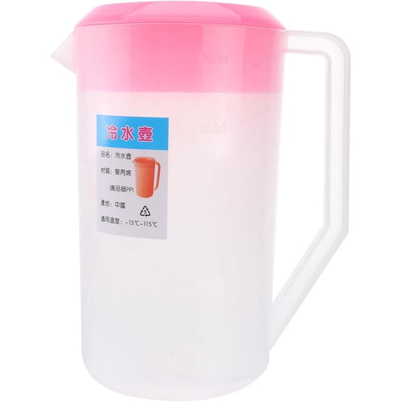 Large Plastic Pitcher With Lid Juice Pot Kettle with Scale Spill Proof Pitchers Cold Water Jug for Ice Tea Juice Drink Beer Coffee Lemonade(2400ml)