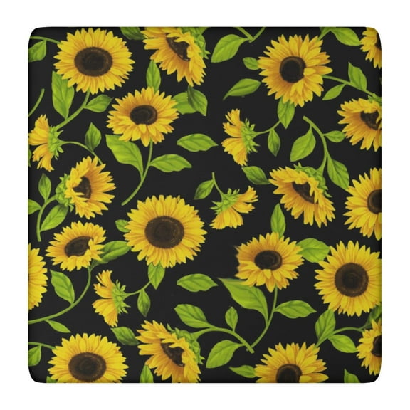 Square Tablecloth Romantic Aesthetic Floral Design, Elastic Waterproof Vinyl Table Cover with Back for Outdoor Garden Events