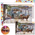 thumbnail image 1 of Pintura de diamante 5D DIY taladro cuadrado completo camión y perros decoración del hogar (ZQA1340), 1 of 9