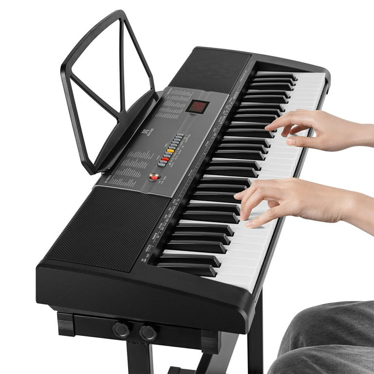 MUSTAR 61-Key Electronic Keyboard with Bench, Stand, Headphone