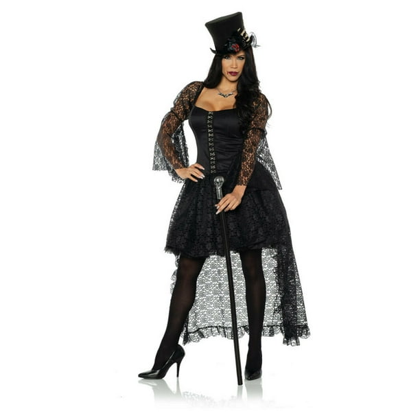 Immortal Witch Costume Gothic Vampire Black Lace Fancy Dress
