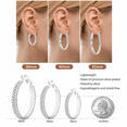 thumbnail image 5 of YOUNGYUE Silver Plated Hoop Earrings for Women, Lightweight Hypoallergenic 40mm Braided Leaf Large Hoop Earrings Gift, 5 of 8