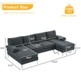 thumbnail image 5 of Convertible Sectional Sofa Couch, U Shaped Modular Sectional Sofa with Back and Armrest, 4-Seat Sectional Sofas for Living Room, Bedroom, Office, Small Space, Grey, 5 of 9