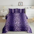 thumbnail image 2 of Erosebridal Woodland Leopard Bedding Twin Comforter Set,Safari Animal Youth Down Comforter,Gradient Purple Stripes Bedding Sets Twin with Comforter,Ultra Soft Bedroom Decoration Reversible，2 Pieces, 2 of 8