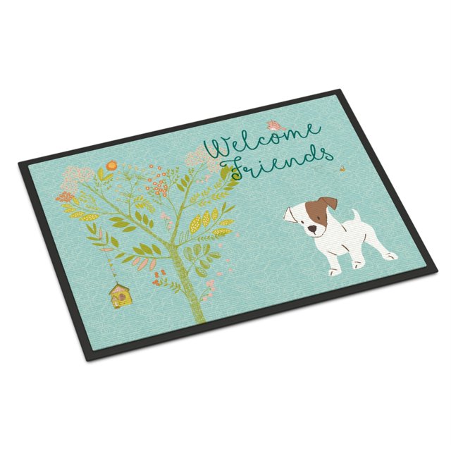s Treasures Welcome Friends Russell Terrier Puppy Doormat 18hx27w Multicolor Caroline's Treasures BB7637MAT