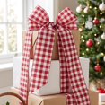 thumbnail image 6 of Gingham Ribbon Bow Decor, Polyester Construction, Woven Checkered Bow Tie For Wreath Chair Vase Gift Box Display Decor, Home Holiday Decor, 6 of 6