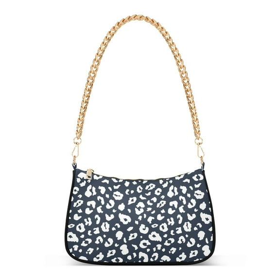 Trendy Color Leopard Spot Womens Chain Shoulder Bag Tote Handbag Clutch Hobo Purse with Zipper for Travel Casual