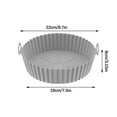 thumbnail image 3 of Harlier 8.5 Inch Air Fryer Silicone Pot, Air Fryer Silicone Basket Bowl with Handle, Silicone Baking Tray Pots for 3 to 5 Qt for Air fryer Oven, Reusable Baking Tray Oven Accessories, Gray, 3 of 5