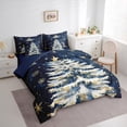 thumbnail image 3 of jejeloiu Chic Christmas Tree Bedding Comforter Set 7 Pieces,Happy New Year Full Bedding Set,Merry Xmas Snowflake Fitted Sheet Flat Sheet For Children,Microfiber Bedroom Decor Reversible, 3 of 8