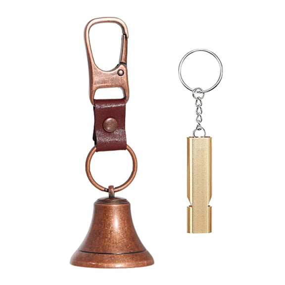 Bear Bell Survival Whistle Keyring Lightweight Iron Alloy for Outdoor Hiking Camping Backpackers
