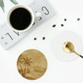 thumbnail image 5 of Kll Round Shape Drink Coasters Set Of 4,Pu Leather Absorbent Coasters Set Decorative Coffee Cup Coasters Housewarming Gift For Home Decor-Retro Palm Tree, 5 of 9