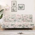 thumbnail image 3 of Jiueut Vintage Peony Flower Pattern Armless Sofa Cover, Washable Couch Cover Stain Resistant Furniture Protector for Foldable Futon Sofa Bed without Armrests, 3 of 7