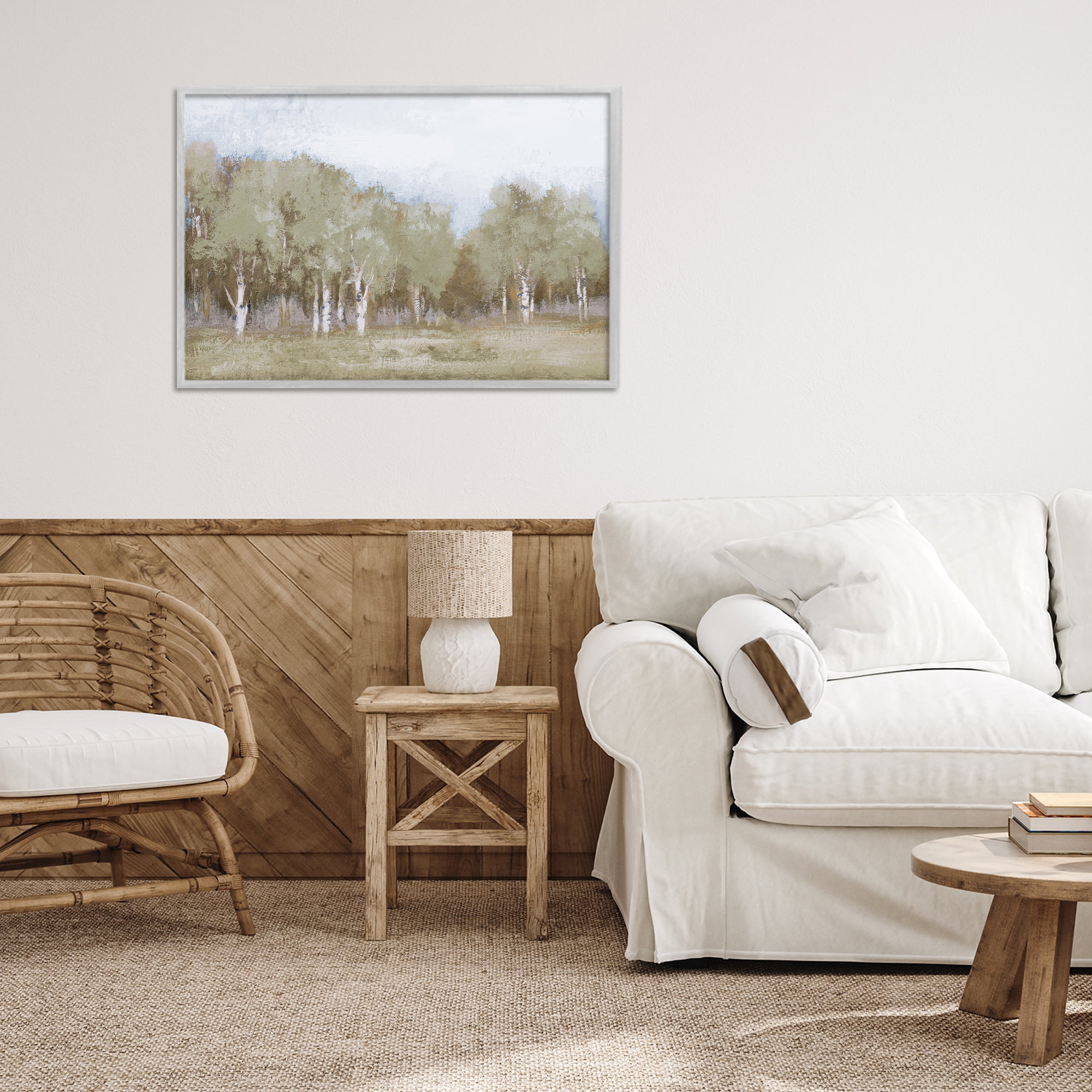 Stupell Industries Autumn Greens Tranquil Trees Gray Framed Giclee Art, design by Michael Marcon