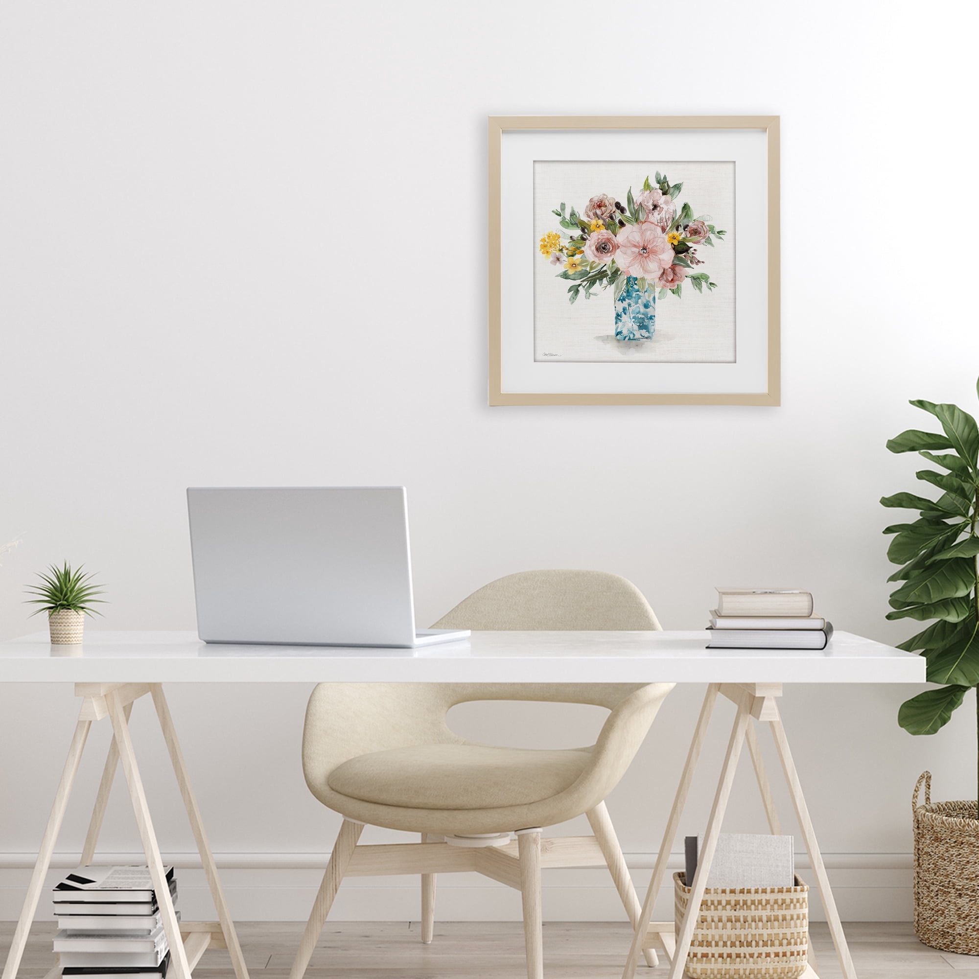 Stupell Industries Summer Chinoiserie Vase Birch Framed Print Under Glass, design by Carol Robinson