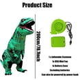thumbnail image 3 of CRYXXE Inflatable Green T-Rex Dinosaur Costume Adult Blow-Up Suit for Halloween Cosplay, 3 of 5