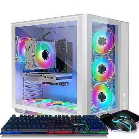 STGAubron Gaming Desktop PC,Intel Core i7-10700KF up to 5.1G,GeForce RTX 3060 Ti 8G GDDR6,32G DDR4,2T SSD,WiFi,BT 5.0,RGB Fan x 7,RGB Keyboard&Mouse&Mouse Pad,W11H64