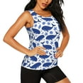 thumbnail image 2 of Vsdgher Whale Print Tank Top Sports Vest Bra for Women Sports ,Performance Stretchy Quick Dry Sports Workout Running Top Vest with Removable Pads, 2 of 8