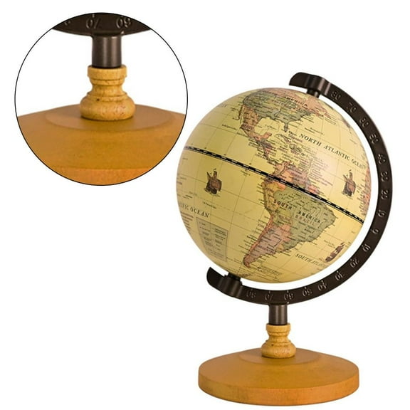 lanema Geography Antique World with Stand Full Earth Geography Map for Desktop Bookshelves for Office Table Decor
