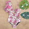 thumbnail image 4 of 2024 New Arrival Ruffle Swimwear Single Shoulder One Piece Swimsuit Women Floral Printed Tropical Summer Beach Bathing Suit, 4 of 6