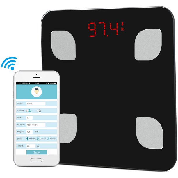 Bluetooth Body Fat Scale Ovonni Digital Weight Scale 400 Lbs With Bmi Body Fat Composition Analyzer Large Display Smart Bathroom Weight Scale For