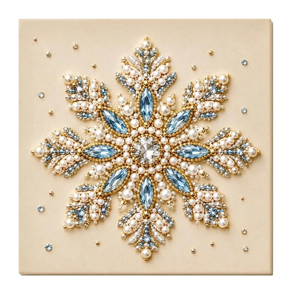 Christmas Pearl Art Kit for Adults, DIY Diamond Painting Kits for Beginners, Creative Snowflake Pearl Beads Craft, Gemstone Dot Art for Home Wall Decor Holiday Gift