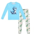 thumbnail image 1 of LUOGENLI Ensemble de Pyjama à Manches Longues et Col Rond Imprimé Dinosaure pour Enfants (2-9 Ans) Jean Bleu Clair 4T, 1 of 4