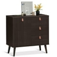thumbnail image 1 of Gymax Buffet Console d'Entrée avec Armoire d'Exposition Brun Maison, 1 of 10