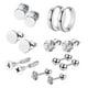 thumbnail image 3 of Juego de de 14 piezas, joyería de perforación múltiple, bola plana pequeña minimalista Plata de 6 mm Yuyangstore Aretes, 3 of 8