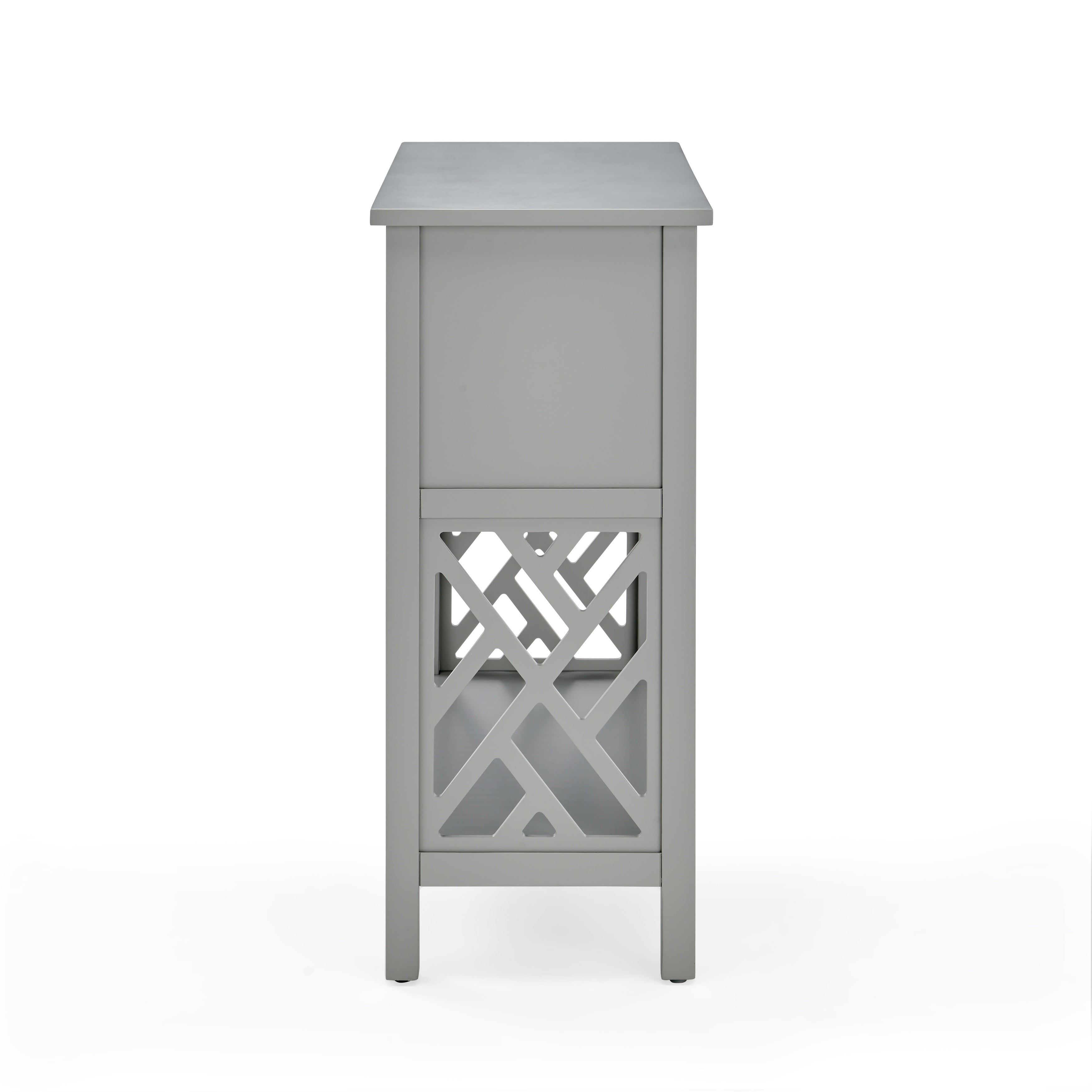 Alaterre Furniture Coventry 32 in. Wood Entryway or Console Table with Drawers and Shelf, Modern Open-Side Design, Versatile for Living Room, Entryway and Kitchen, Gray
