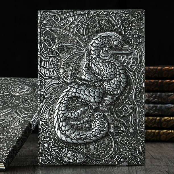Cuaderno de notas retro de tapa dura A5 con relieve de dinosaurio de Ozmmyan, manual, cuadernos universitarios con rayas